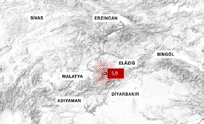 Malatya'da 5,9 büyüklüğünde deprem